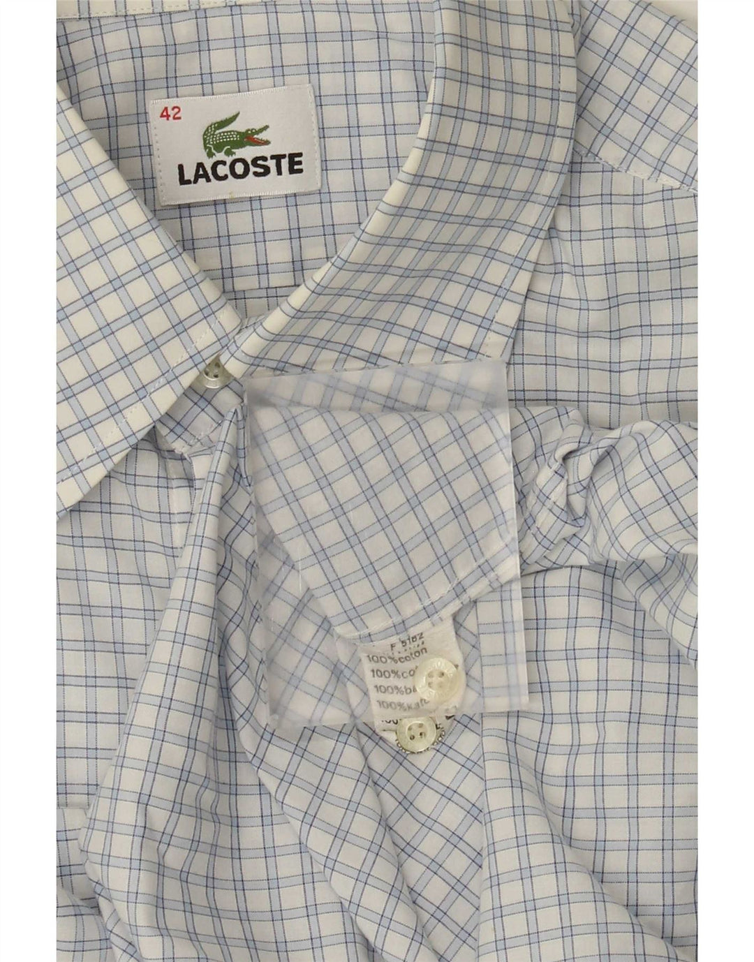 Lacoste muška košulja, veličina 42, veliki plavi karirani pamuk