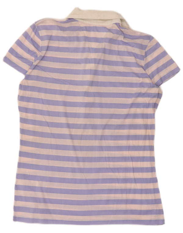 Tommy Hilfiger ženska polo majica UK 12 pamuk srednje ljubičaste pruge