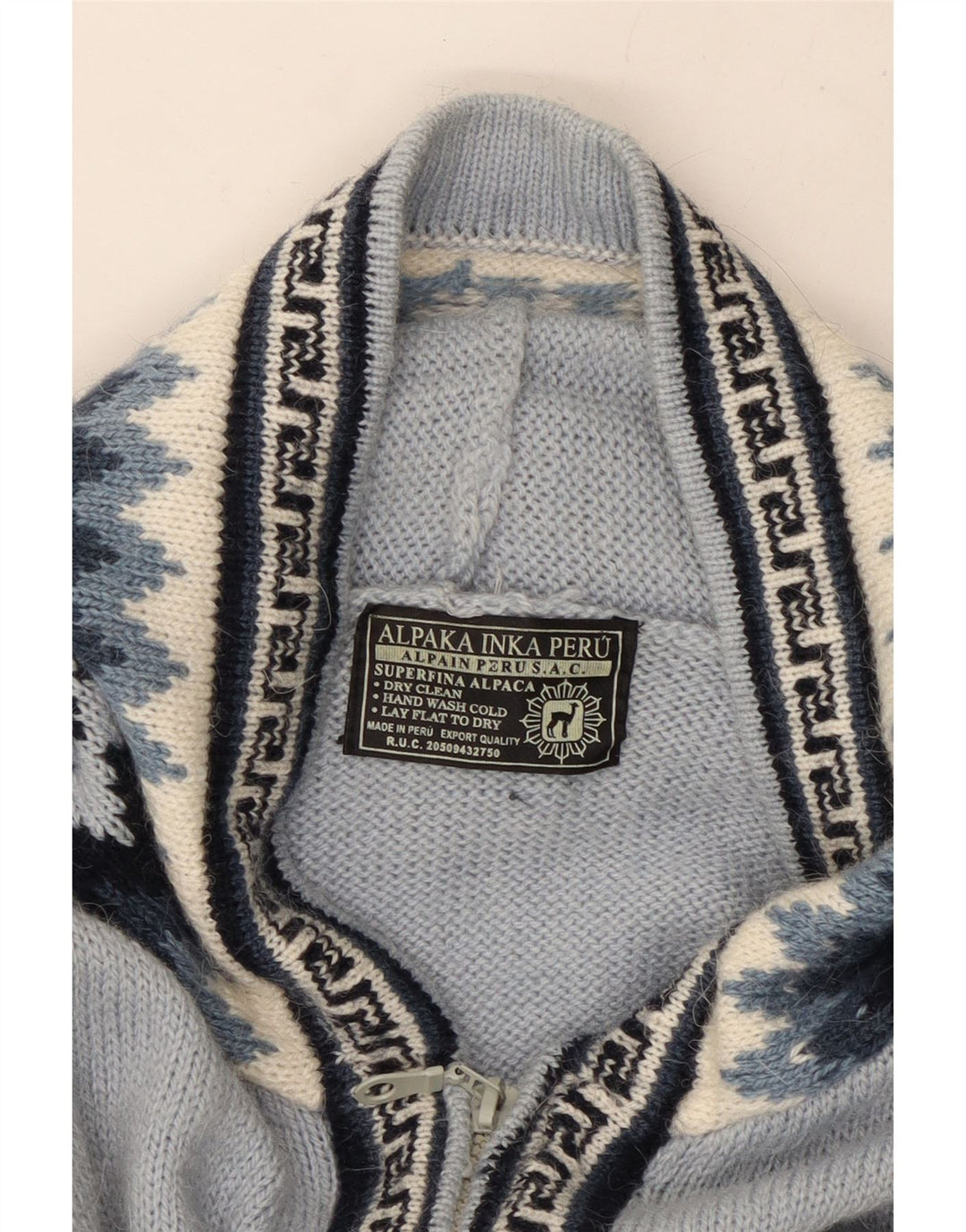 Ženski džemper s kapuljačom UK 16 Large Blue Geometric