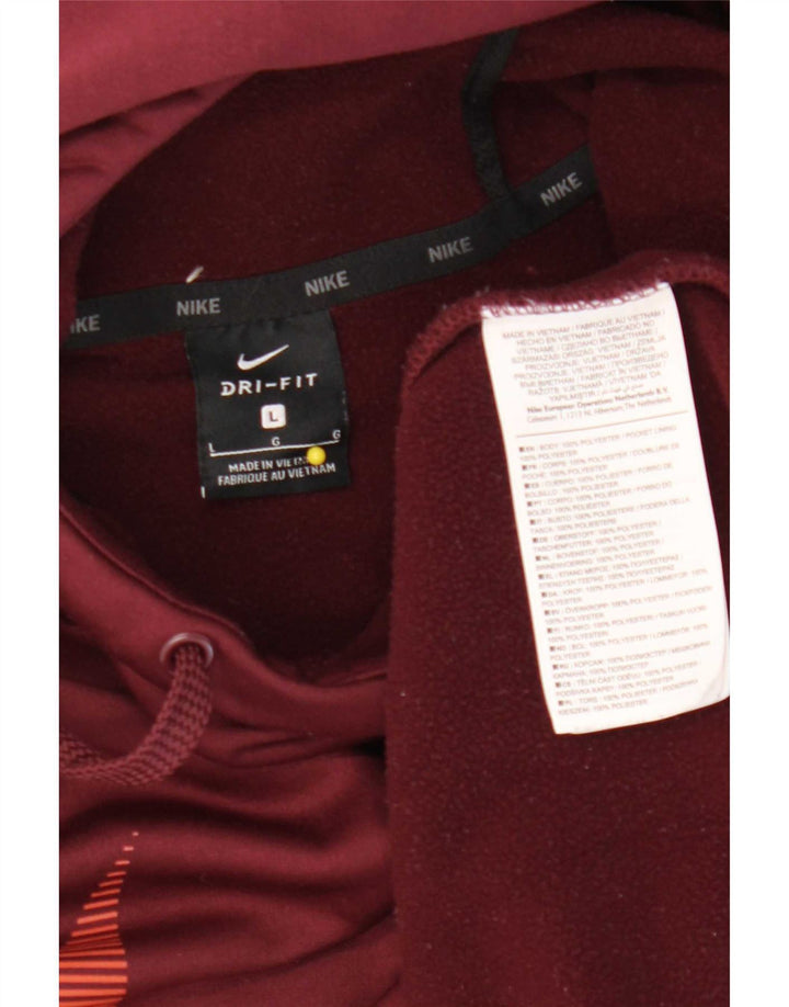 Nike muški Dri Fit grafički džemper s kapuljačom veliki kestenjasti poliester