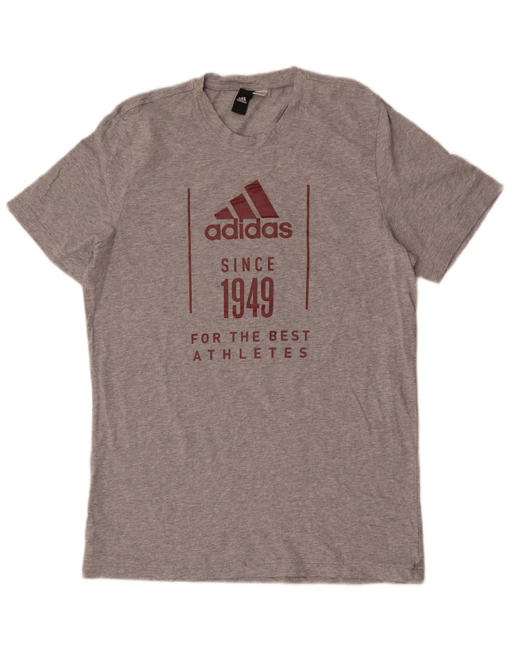 ADIDAS muška majica kratkih rukava s grafičkim motivima srednje siva s pjegama