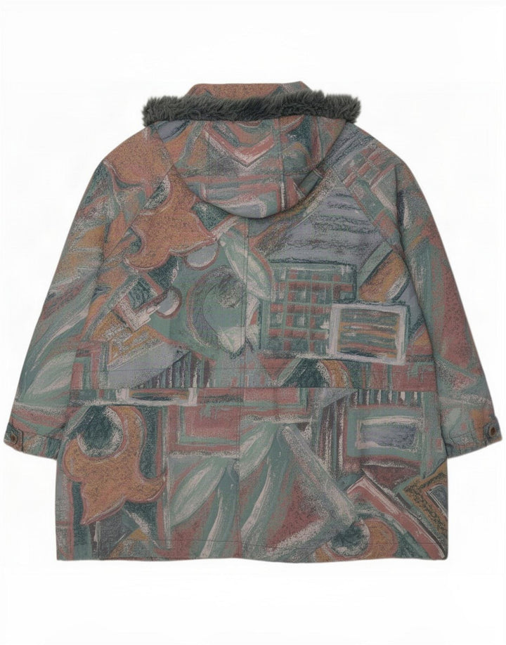 Vintage ženska jakna vjetrovka s apstraktnim uzorkom UK 16 Large Multicoloure