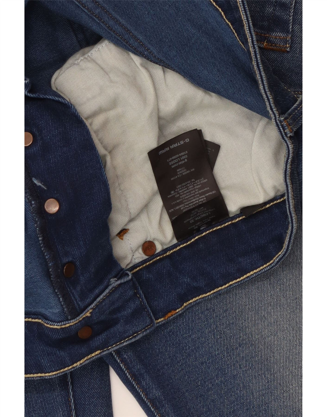 G-STAR muške 3301 ravne traperice W35 L32 plavi pamuk