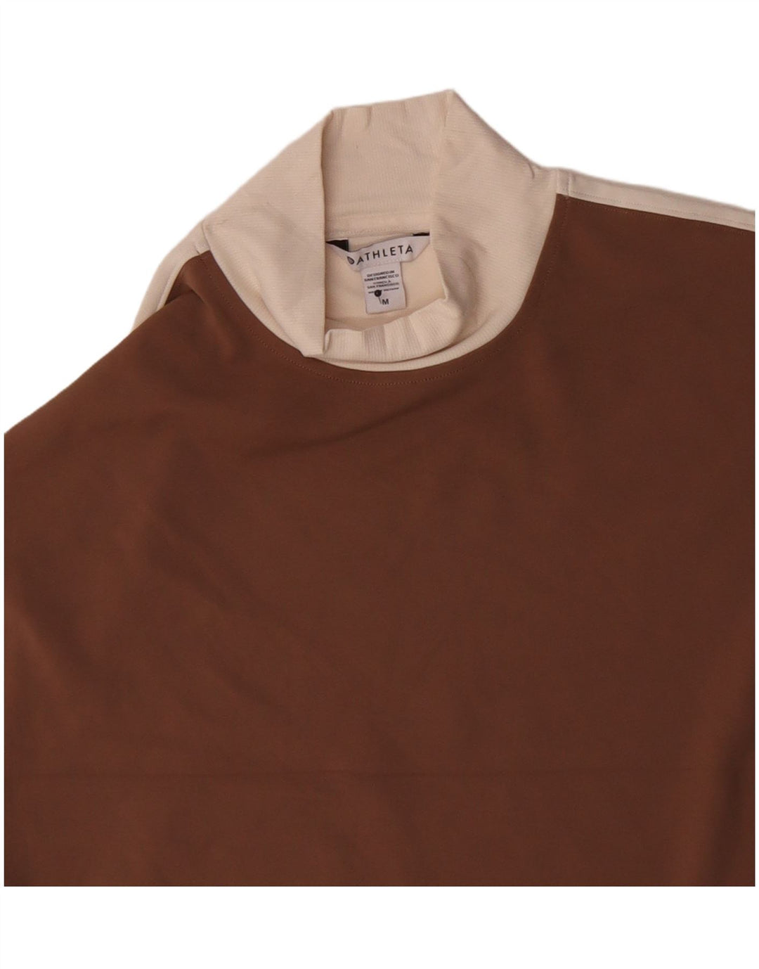 Athleta ženski kratki rukav dugih rukava UK 14 Najlon srednje smeđe boje