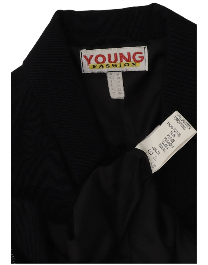 Vintage ženski sako jakna UK 10 Mala tamnoplava poliamidna