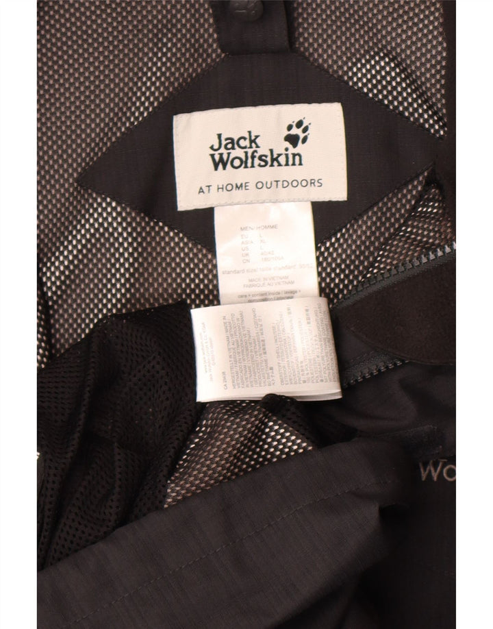 Jack Wolfskin muška kišna jakna UK 40 veliki crni poliester
