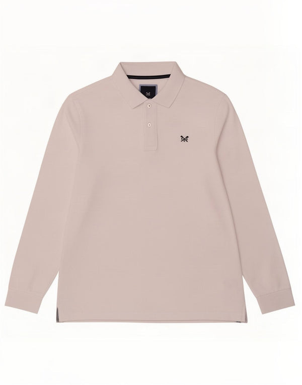 Crew Clothing Muška polo majica dugih rukava Velika bijela pamučna
