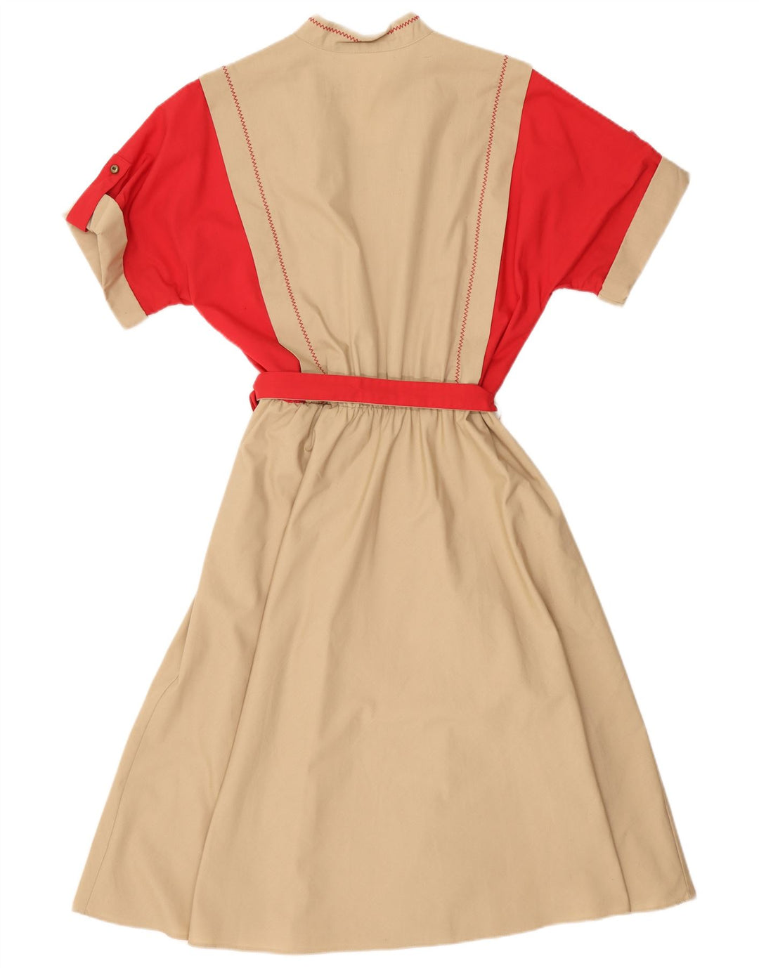 VINTAGE ženska maksi haljina UK 16 Veliki bež blok boja