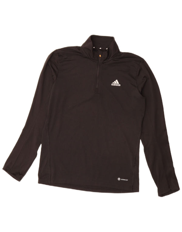 Adidas muška majica s izrezom s patentnim zatvaračem, gornji dio trenirke, mali crni poliester