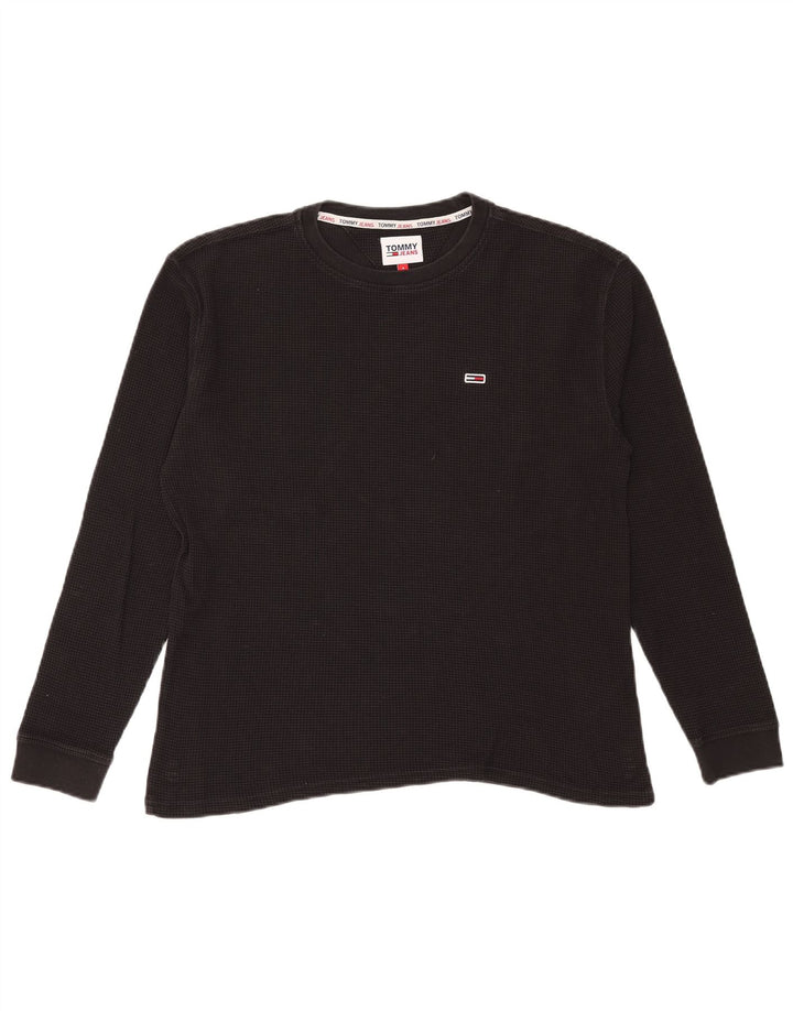 Tommy Hilfiger muška majica dugih rukava mala crna pamučna