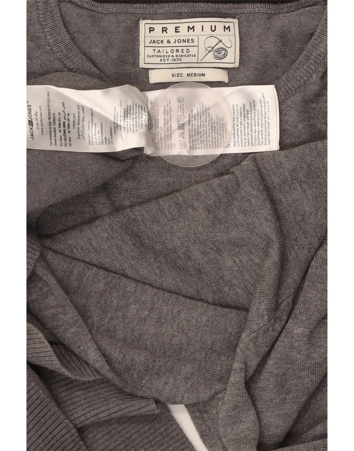 JACK & JONES Muški pulover s okruglim izrezom, srednje sivi pamuk