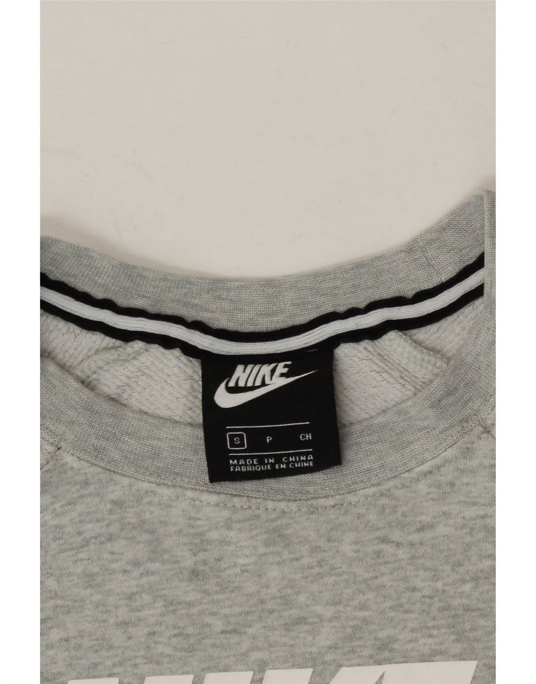 NIKE Womens Oversized Graphic Sweatshirt Jumper UK 10 Small Grey Cotton Vintage Nike and Second-Hand Nike from Messina Hembry 