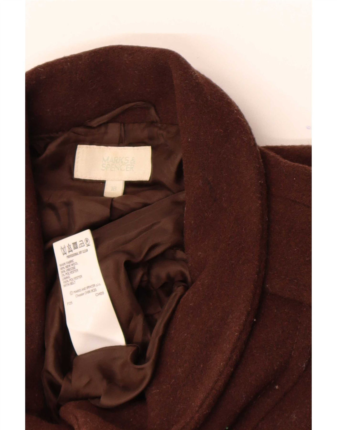 Marks & Spencer ženski kaput UK 18 XL smeđa nova vuna