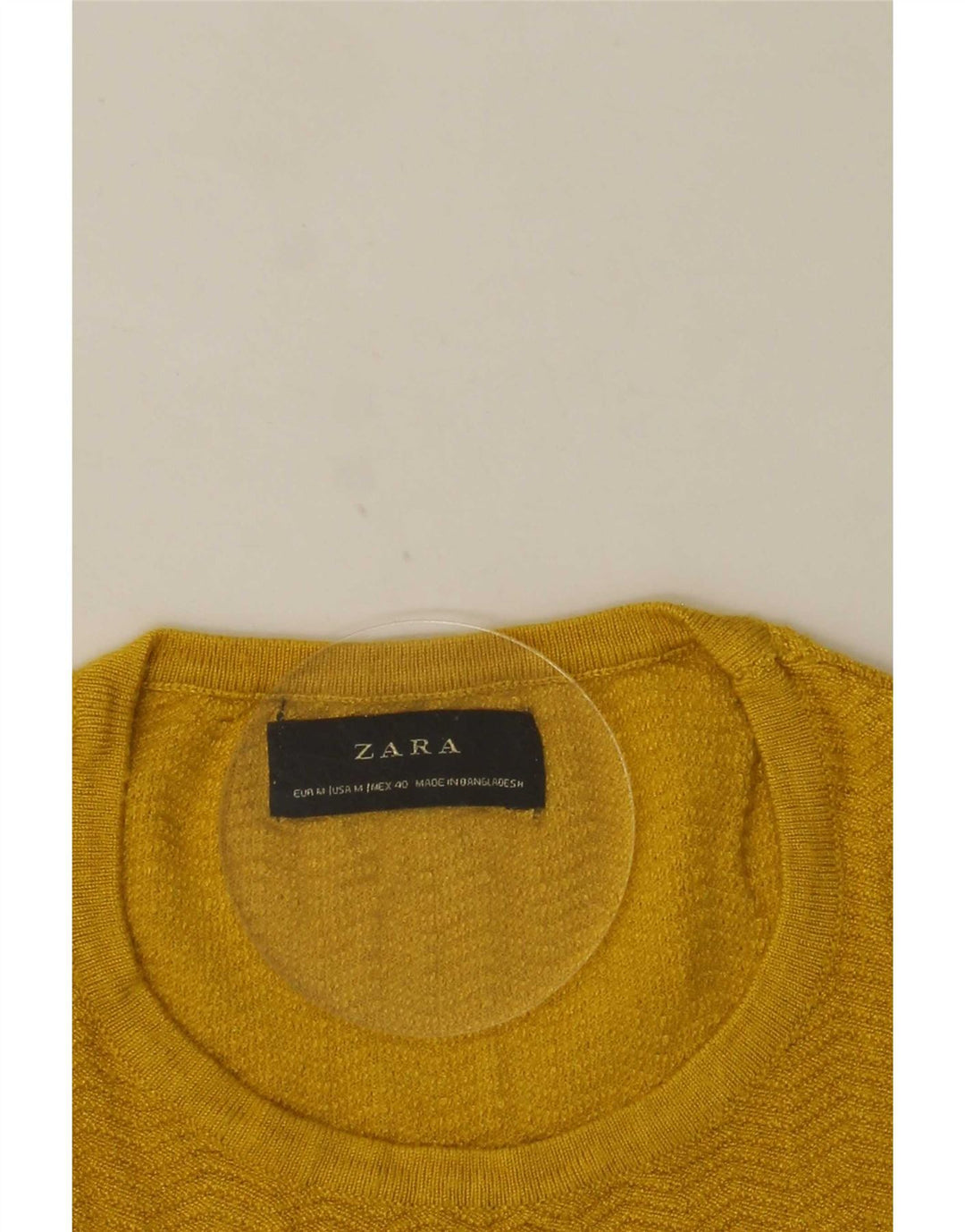 Zara muški džemper s okruglim izrezom srednje žute boje