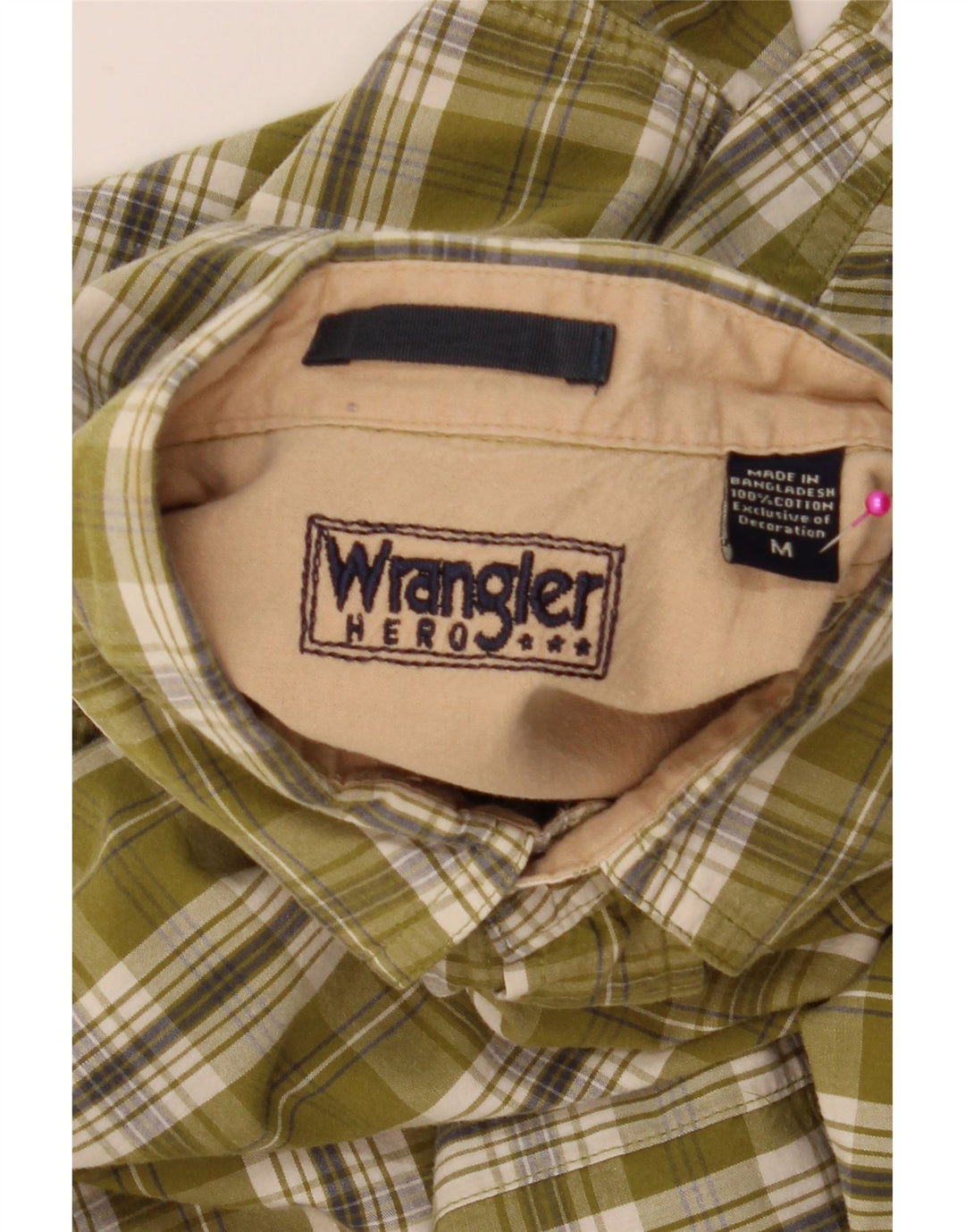 Wrangler muška košulja kratkih rukava Srednje zelena karirana pamuk