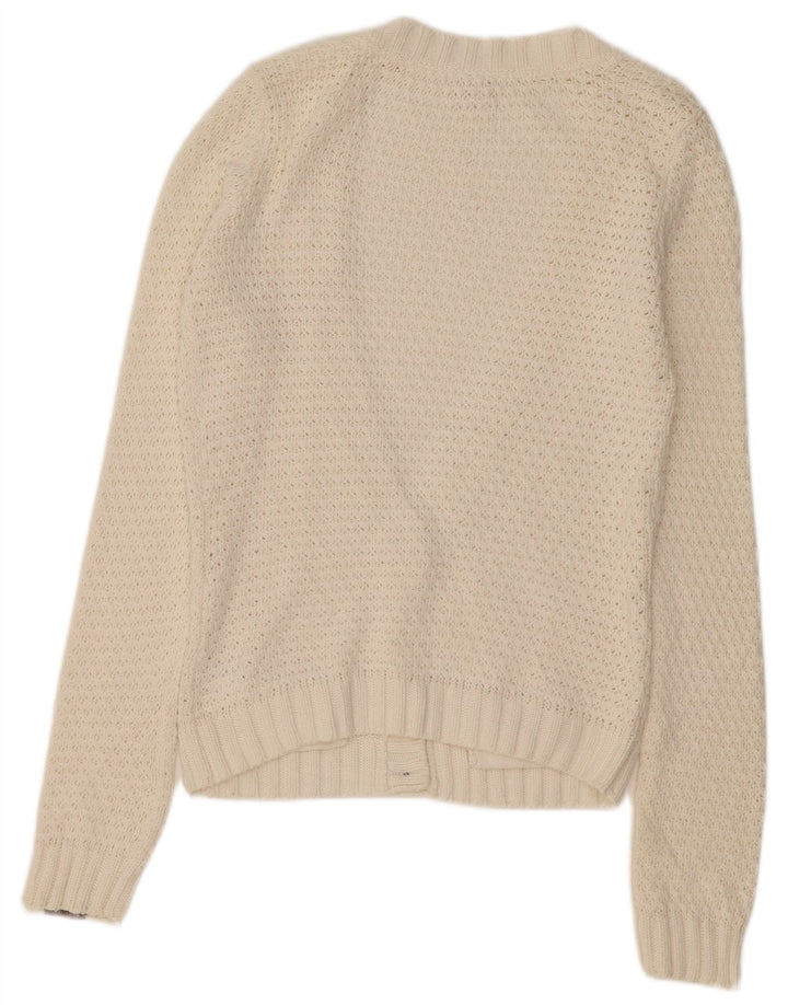 O'NEILL ženski kardigan pulover UK 14 Srednje bijeli pamuk