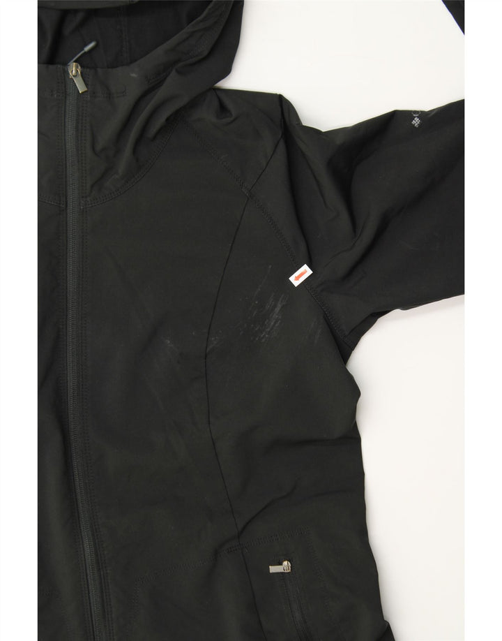 COLUMBIA Womens Hooded Windbreaker Jacket UK 16 Large Black Polyester Vintage Columbia and Second-Hand Columbia from Messina Hembry 