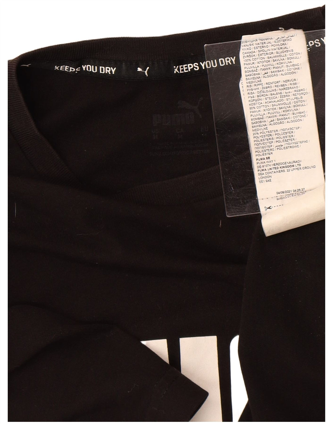 PUMA muška majica kratkih rukava srednje veličine, crni pamuk