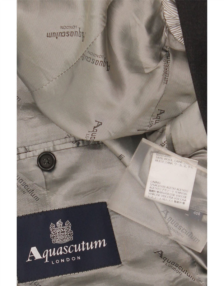 AQUASCUTUM Muško dvodijelno odijelo s 2 gumba UK 40 Large W34 L32 Siva vuna