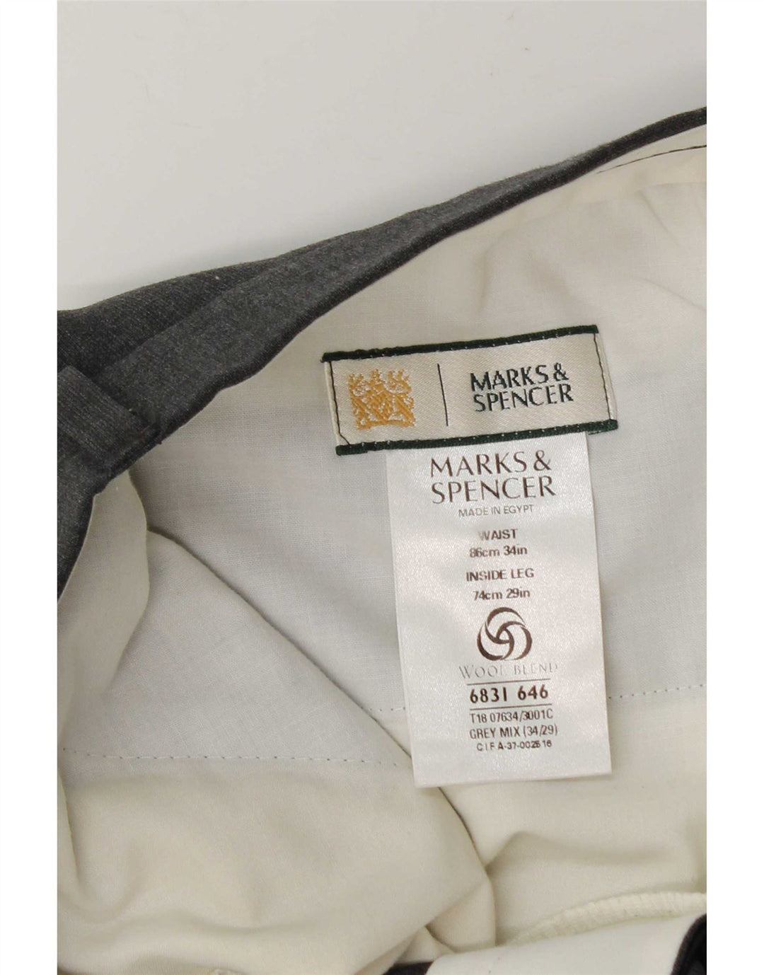 Marks & Spencer muške hlače odijela W34 L29 sivi poliester