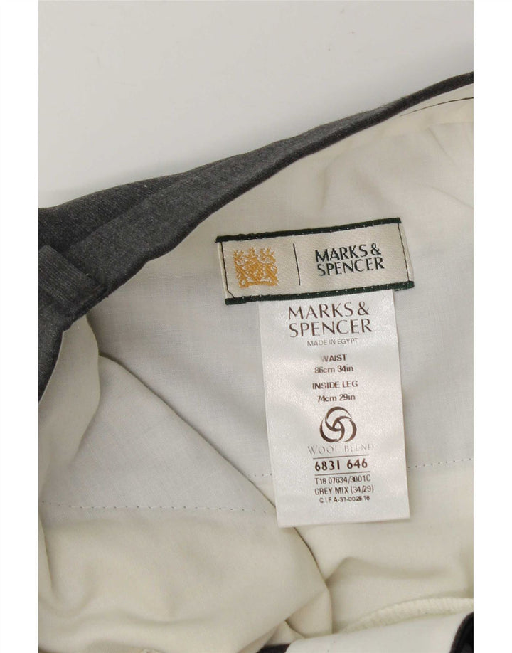 Marks & Spencer muške hlače odijela W34 L29 sivi poliester