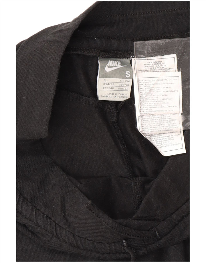 NIKE ženske kapri trenirke hlače UK 8/10 male crne pamučne