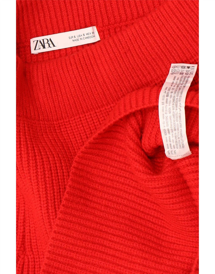 Zara ženska pletena mini suknja mala W26 crvena viskoza