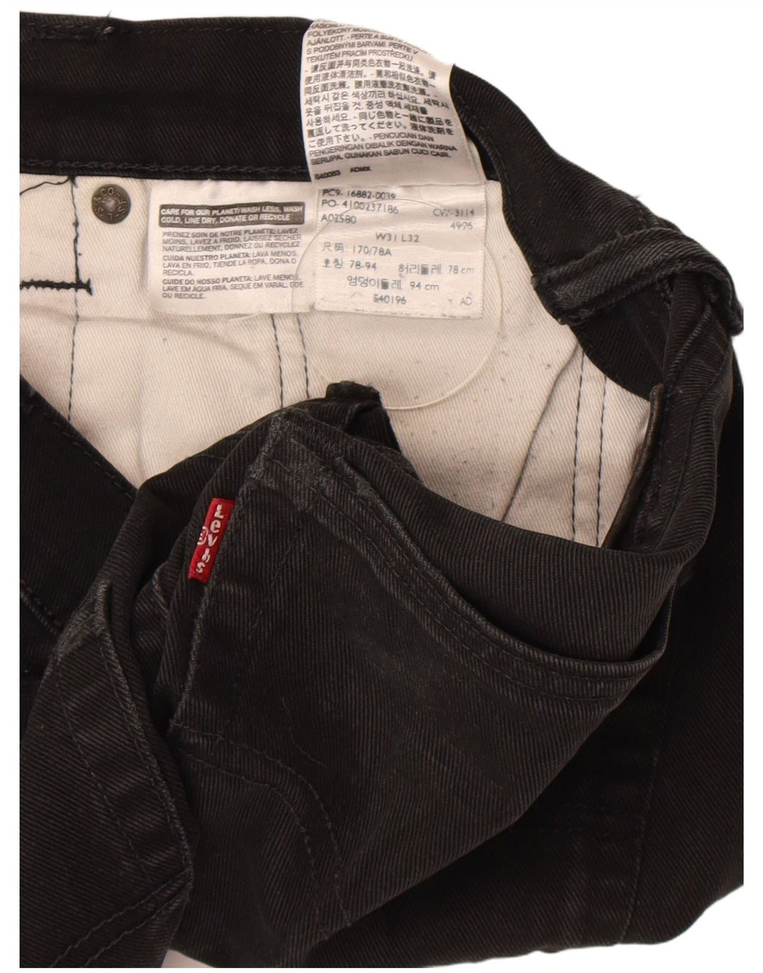 Levi's muške uske traperice W31 L32 crni pamuk