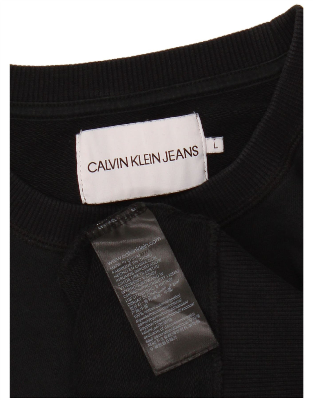 CALVIN KLEIN JEANS Ženski džemper s motivom UK 16 Veliki crni