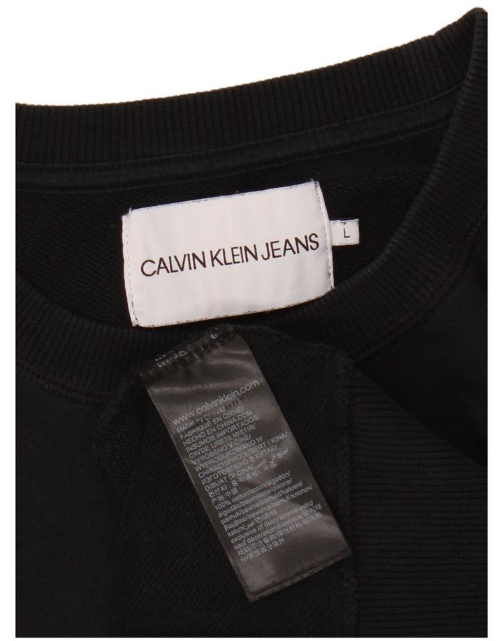 CALVIN KLEIN JEANS Ženski džemper s motivom UK 16 Veliki crni