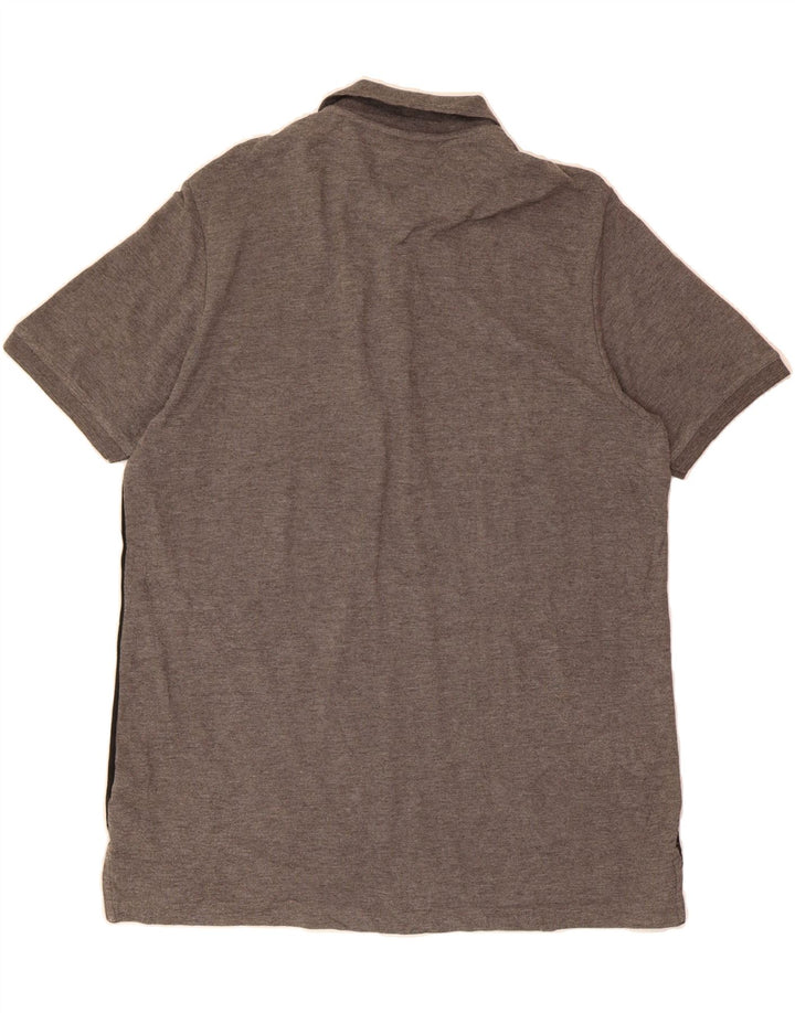 PIERRE CARDIN Mens Regular Fit Polo Shirt XL Grey Colourblock Polyester Vintage Pierre Cardin and Second-Hand Pierre Cardin from Messina Hembry 