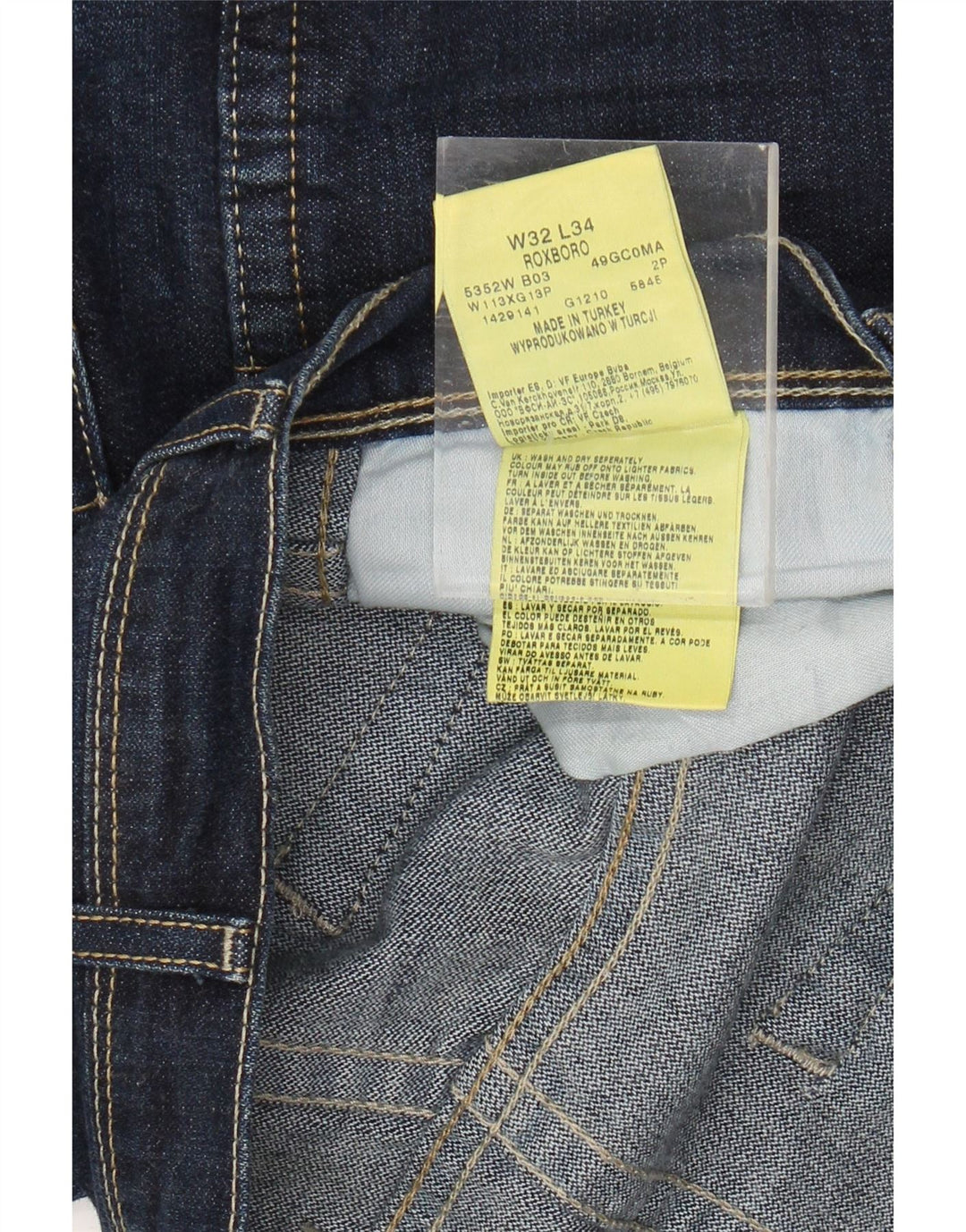 WRANGLER Muške Roxboro ravne traperice W32 L34 plavi pamuk