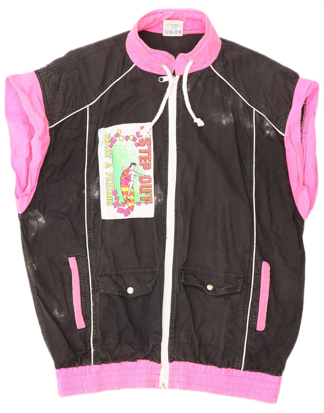 VINTAGE ženska gornja jakna trenirke UK 18 XL u crnoj boji