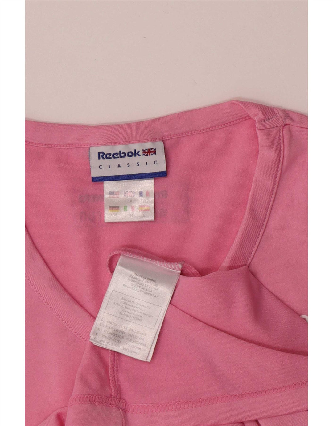 Reebok ženska majica kratkih rukava s grafičkim motivima UK 14 srednje ružičasta poliester