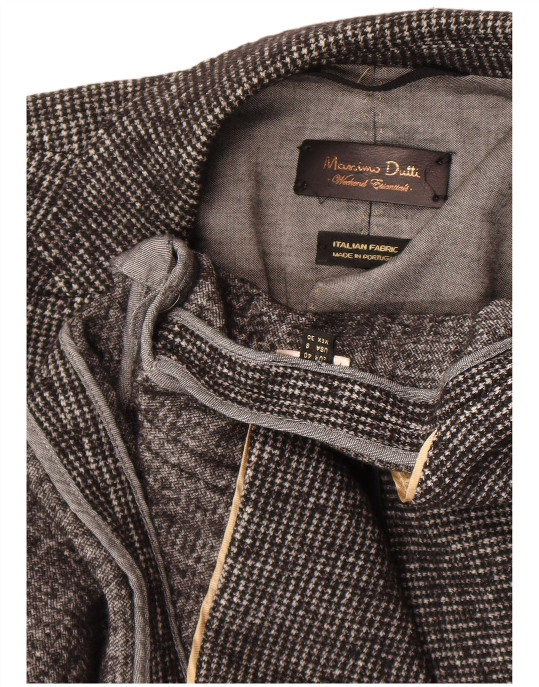 Massimo Dutti Ženska jakna sako s 1 gumbom EU 40 Srednje siva Houndstooth