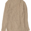 Bijeli ženski dugi kardigan pulover UK 8 Small Beige Flecked