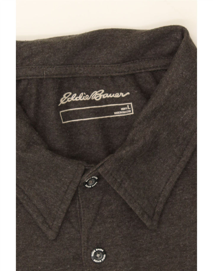 EDDIE BAUER Mens Polo Shirt Large Grey Cotton Vintage Eddie Bauer and Second-Hand Eddie Bauer from Messina Hembry 