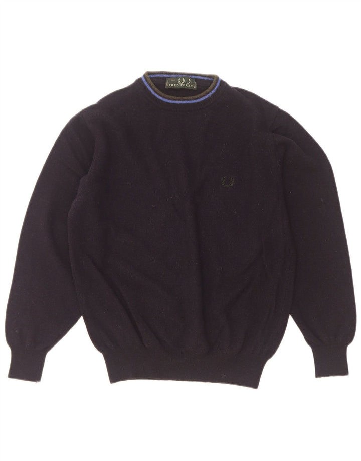 Fred Perry ženski džemper s kornjačinim ovratnikom UK 16 Veliki tamnoplavi vuneni