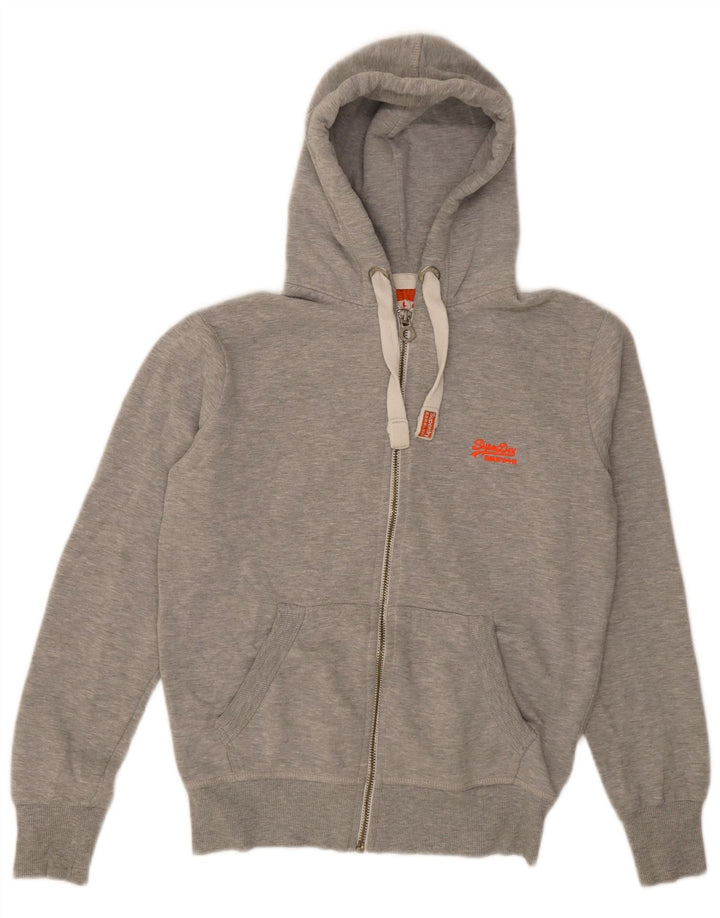 Superdry muški pulover s kapuljačom s patentnim zatvaračem, srednje sivi flekasti pamuk