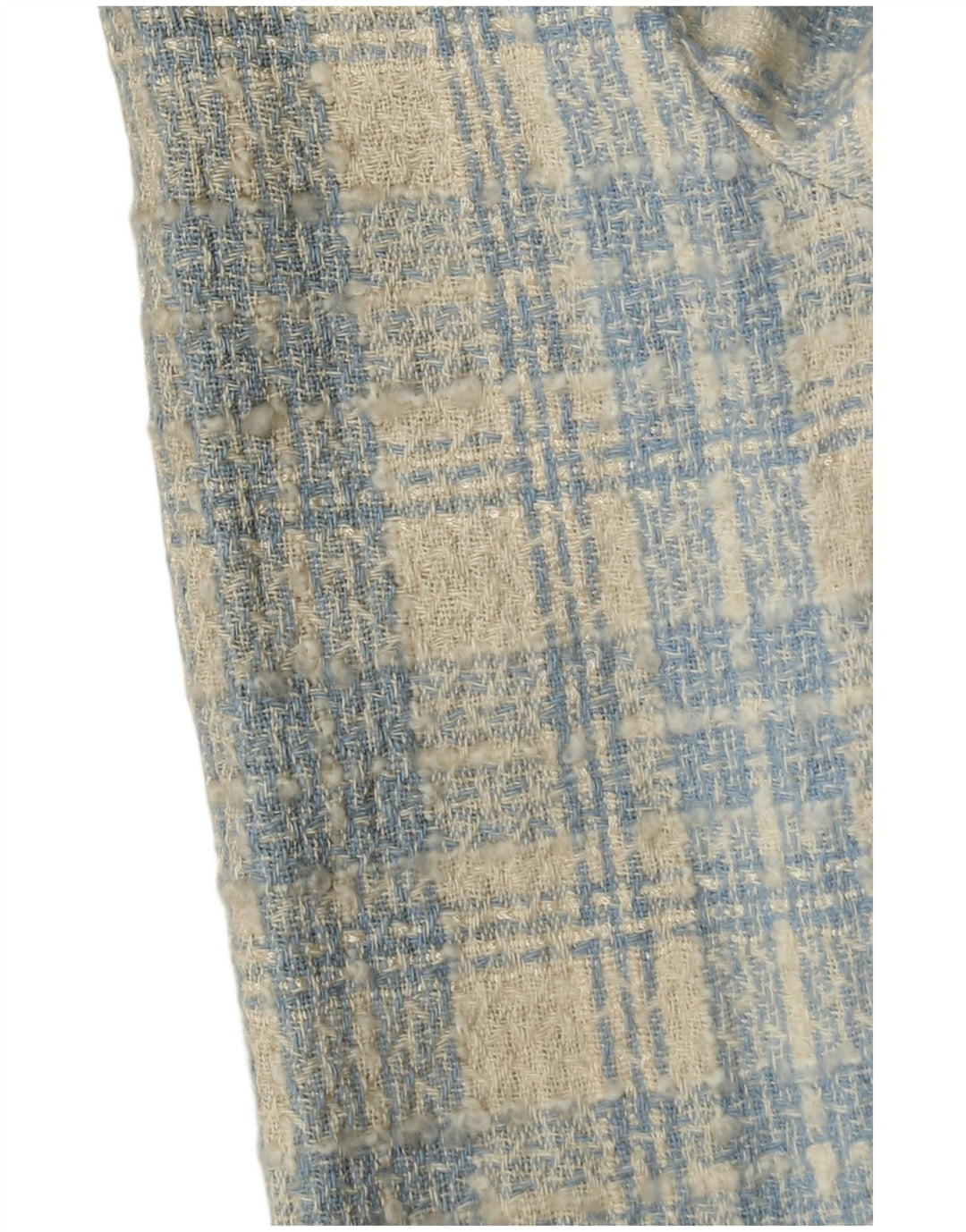 Vintage ženski sako s 3 gumba IT 42 Srednje plavi karirani pamuk
