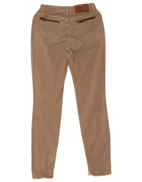 Trussardi Womens Skinny Jeans W24 L29 Beige Cotton
