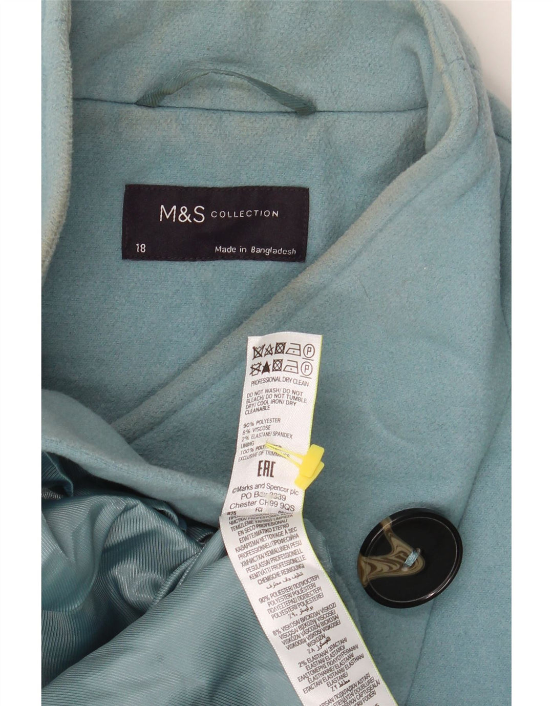 Marks & Spencer ženski kaput širokog kroja UK 18 XL Plavi poliester