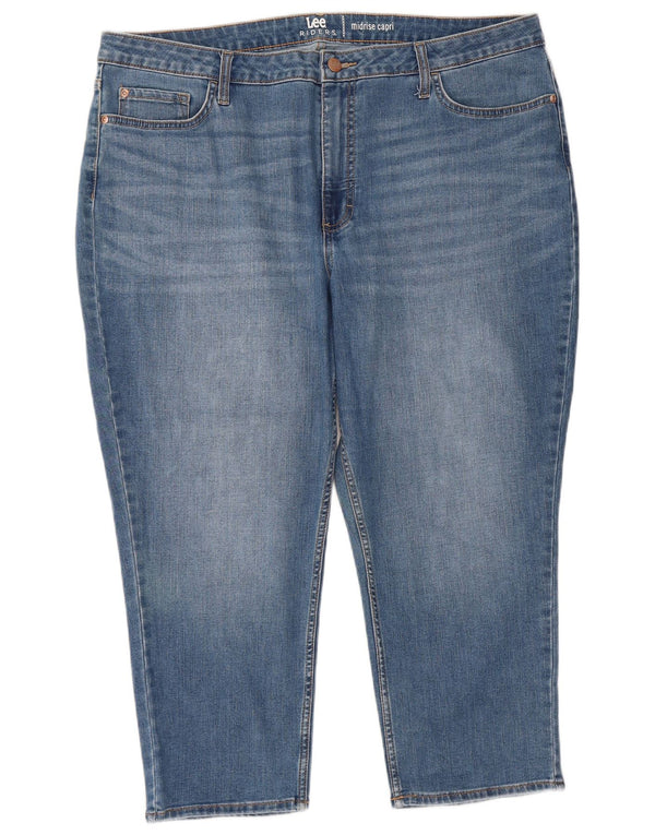 LEE ženske kapri traperice srednjeg rasta US 20 3XL W40 L23 plavi pamuk