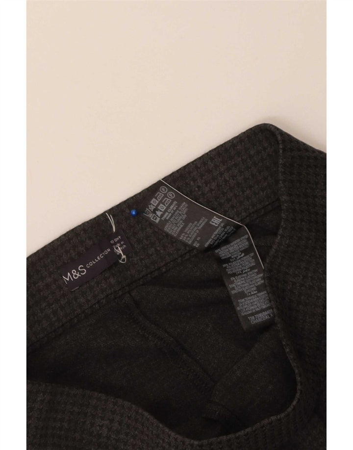 Marks & Spencer ženske hlače UK 10 male W26 L26 sive houndstooth