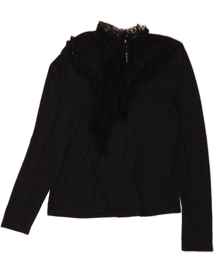ZARA Womens Top Long Sleeve UK 14 Large Black Vintage Zara and Second-Hand Zara from Messina Hembry 
