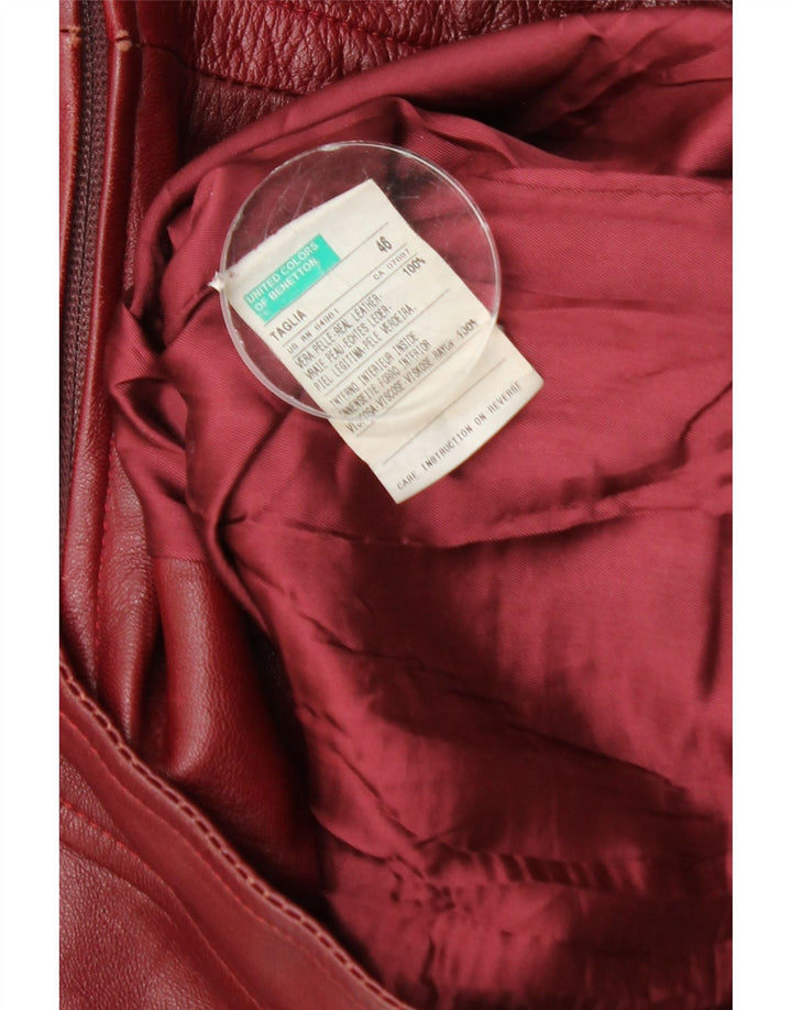 Benetton ženska kožna jakna IT 46 Large Burgundy Koža