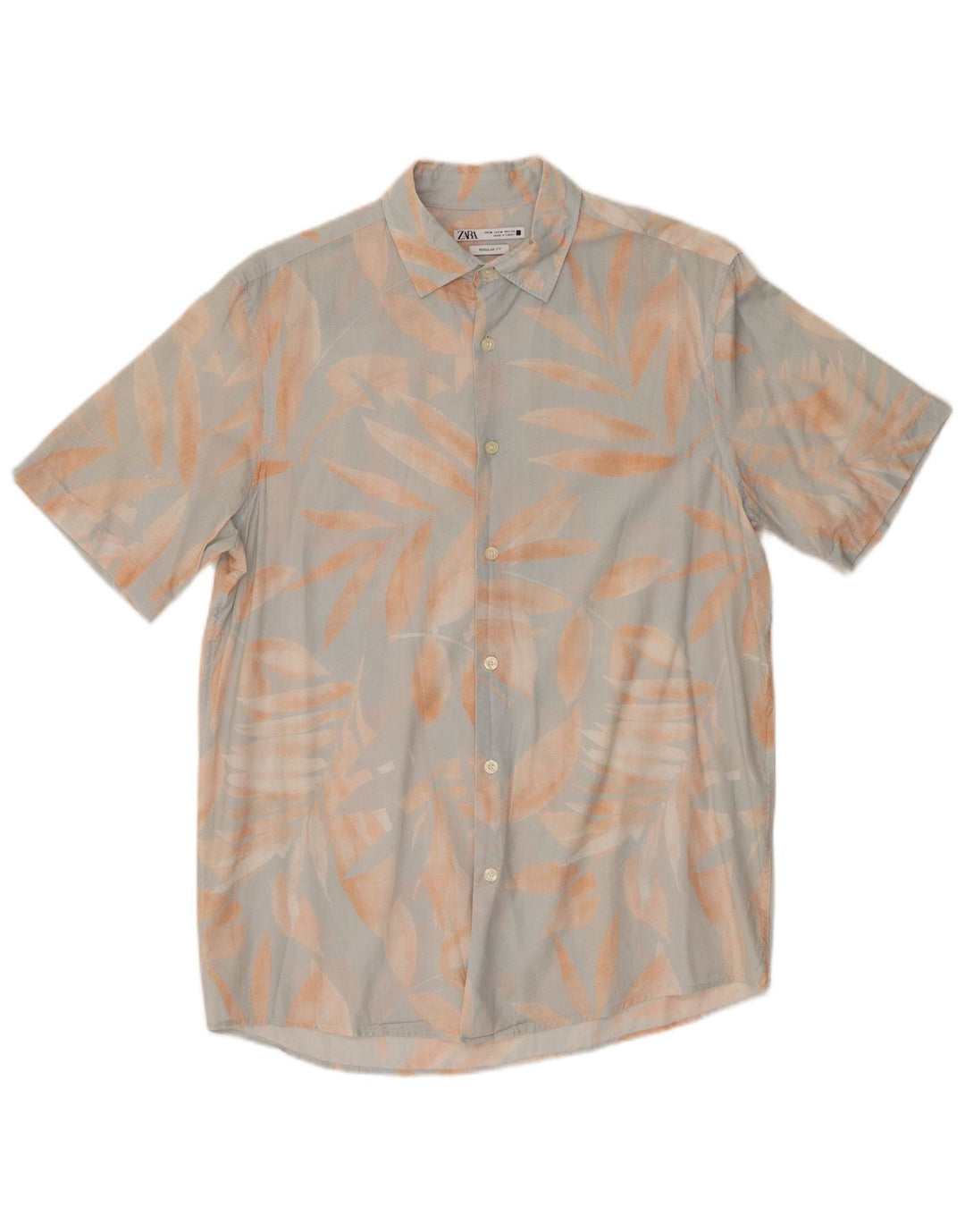 Zara muška košulja kratkih rukava standardnog kroja srednje plava cvjetna