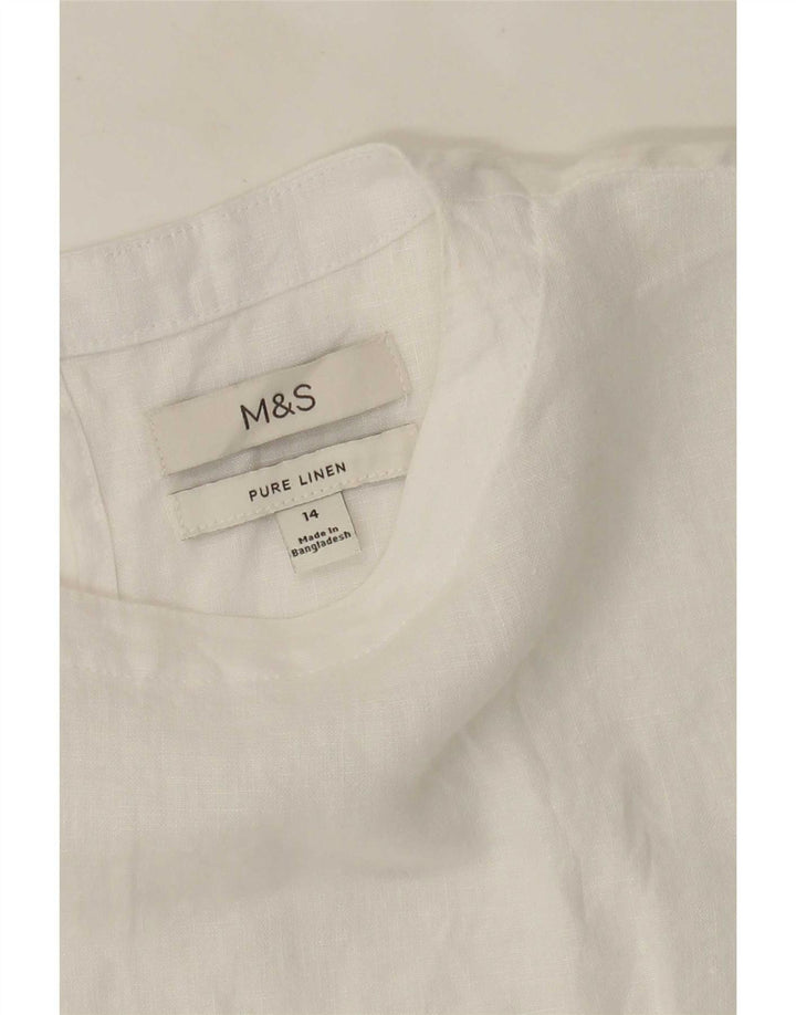 Marks & Spencer ženska prevelika bluza UK 14 Large White Lan