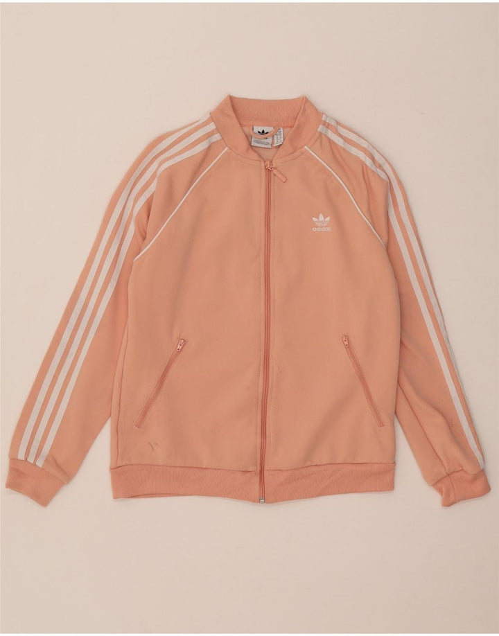 ADIDAS ženska gornja jakna trenirke UK 14 srednje ružičasti poliester