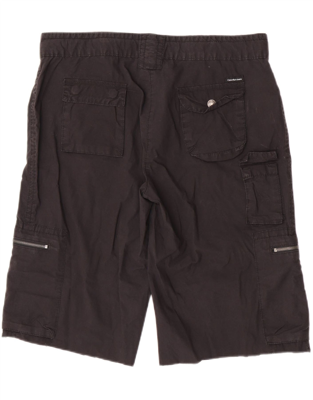 Ženske kratke kargo hlače Calvin Klein Jeans W32 Srednje crni pamuk